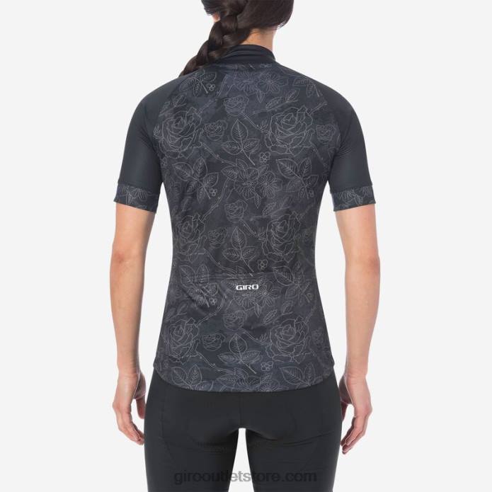 juoda gėlėta 2H6R1233 moterys chrono sportiniai marškinėliai Giro