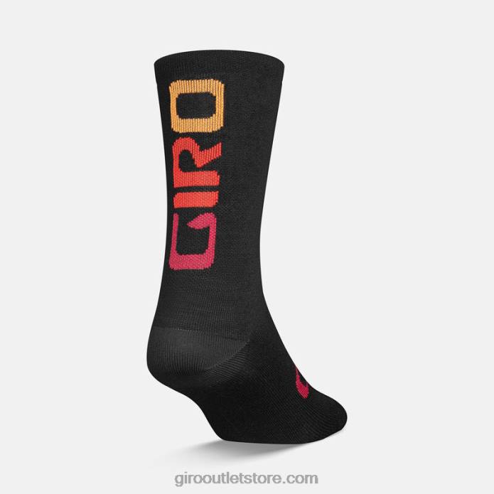 juodas hiperglitch 2H6R189 unisex sezoninės merino vilnos kojinės Giro