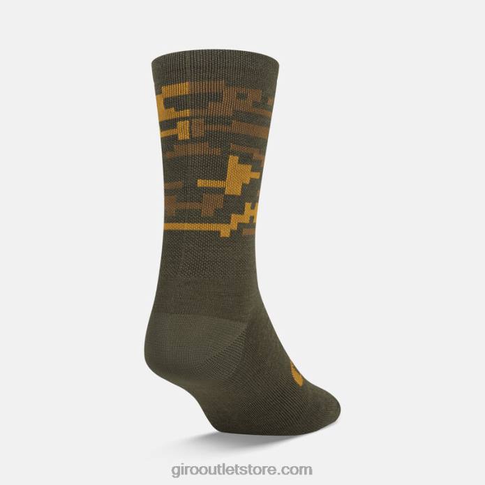 trail green camo 2H6R908 unisex sezoninės merino vilnos kojinės Giro