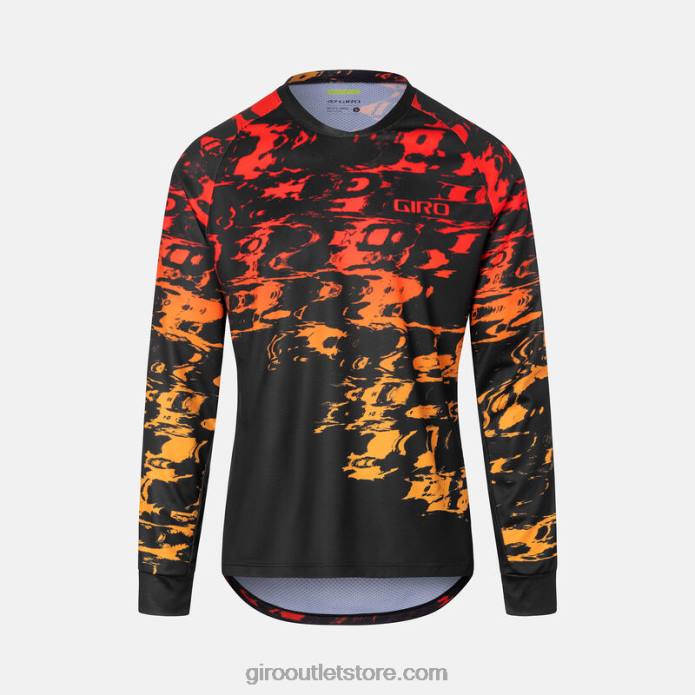 juodas hiperglitch 2H6R733 vyrų roust ls džersis Giro