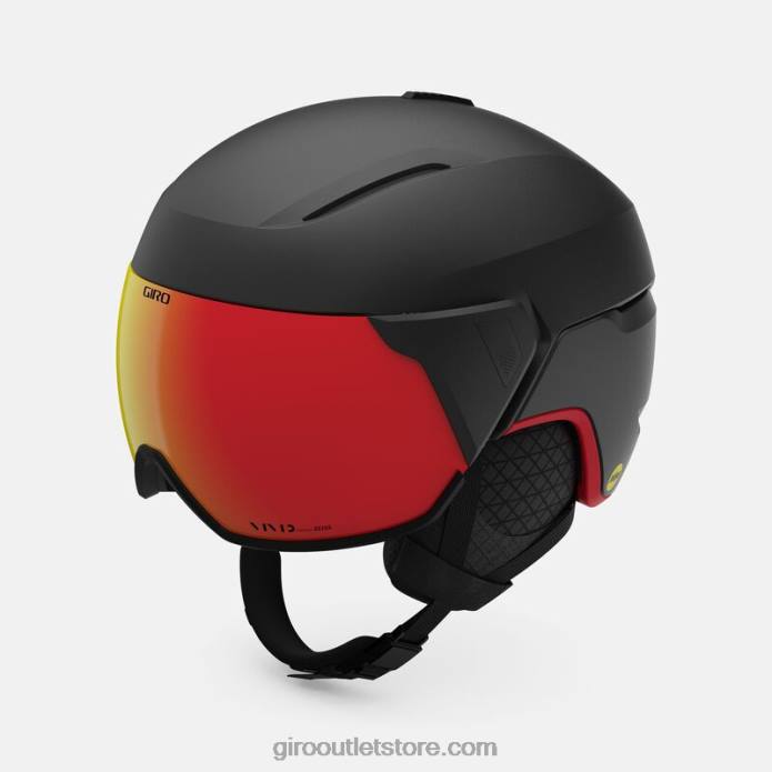 matinis grafitas/raudona 2H6R306 vyrų orbitinis sferinis šalmas Giro